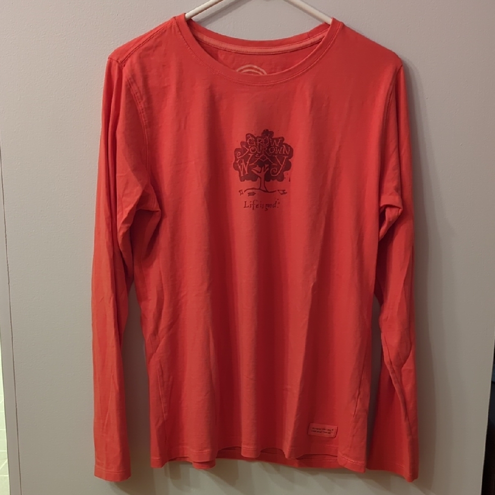 Life Is Good Grow Your Own Way Long Sleeve Tee Size Medium